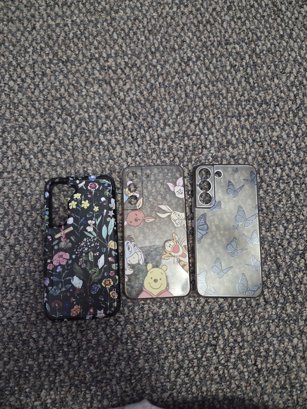 Floral, Winnie the Pooh & Butterfly Decorative Phone Case Bundle - Multi-Color